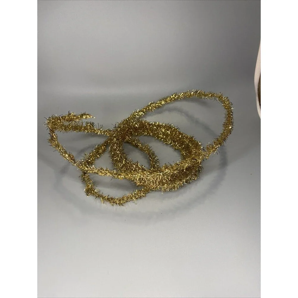 Christmas Feather Tree Tinsel Garland Strand 6' Gold Holiday Tree